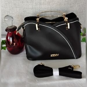 Womens Zzmy Black PU Leather Women's Crossbody Handbag